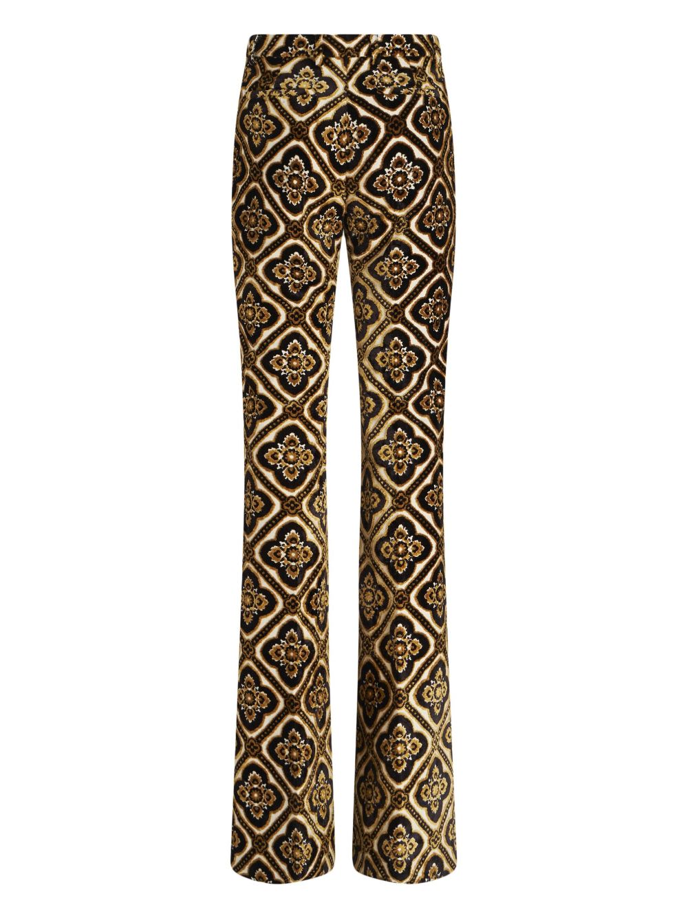 ETRO graphic-print velvet-effect trousers Women