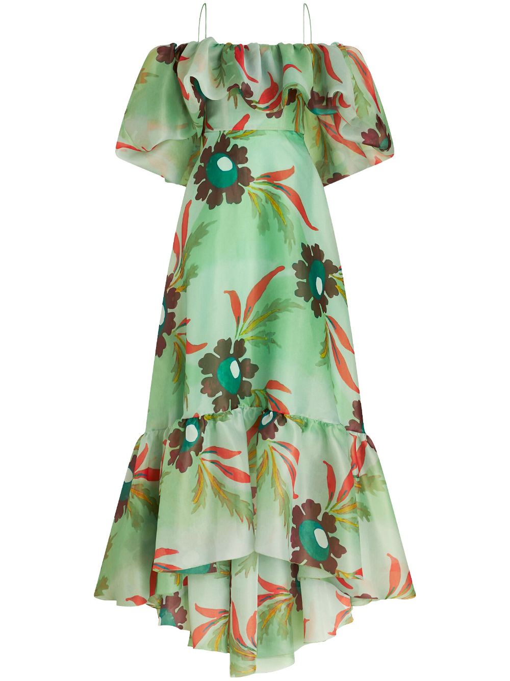 ETRO floral-print off-shoulder maxi dress - Green