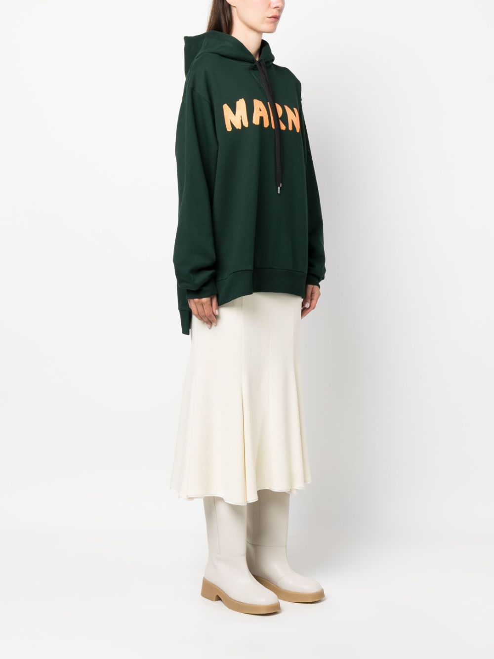 Marni logo-print cotton hoodie Women