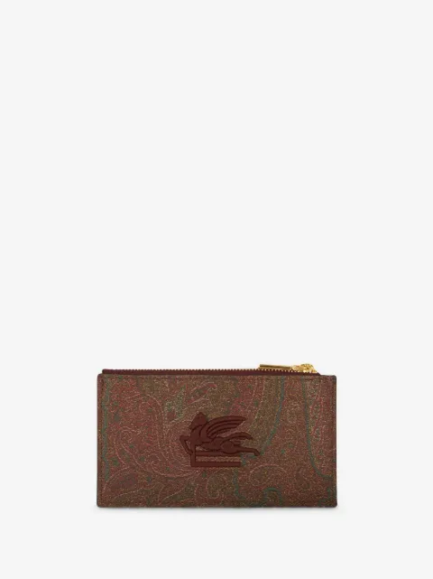 ETRO logo-embroidered jacquard leather wallet 