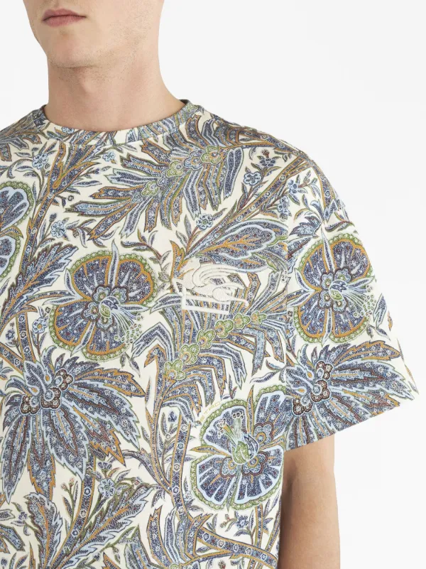 ☆美品☆2025/ETRO☆ペイズリー半袖カットソーTシャツ☆44☆ブルー系