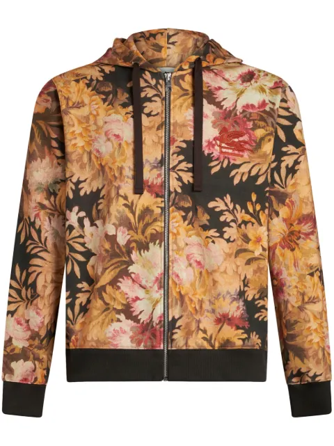 ETRO floral-print zip-up hoodie