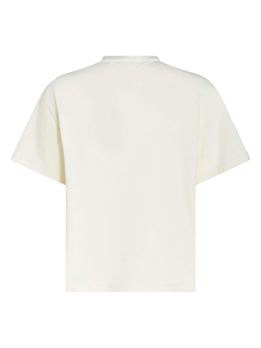 Shop Etro Logo-embroidered Cotton T-shirt In Nude