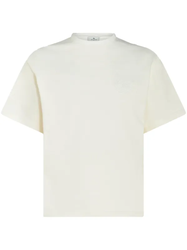 Tシャツ・カットソー Etro Logo Embroidery T-Shirt ETRO logo-embroidered Cotton T-shirt | White | FARFETCH JO
