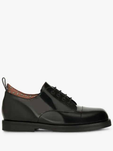 ETRO paisley-print leather Derby shoes