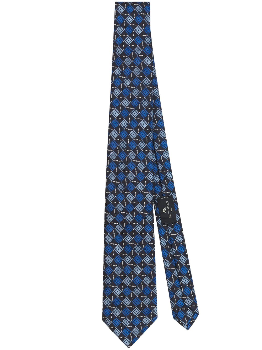 ETRO geometric-pattern silk tie - Blue
