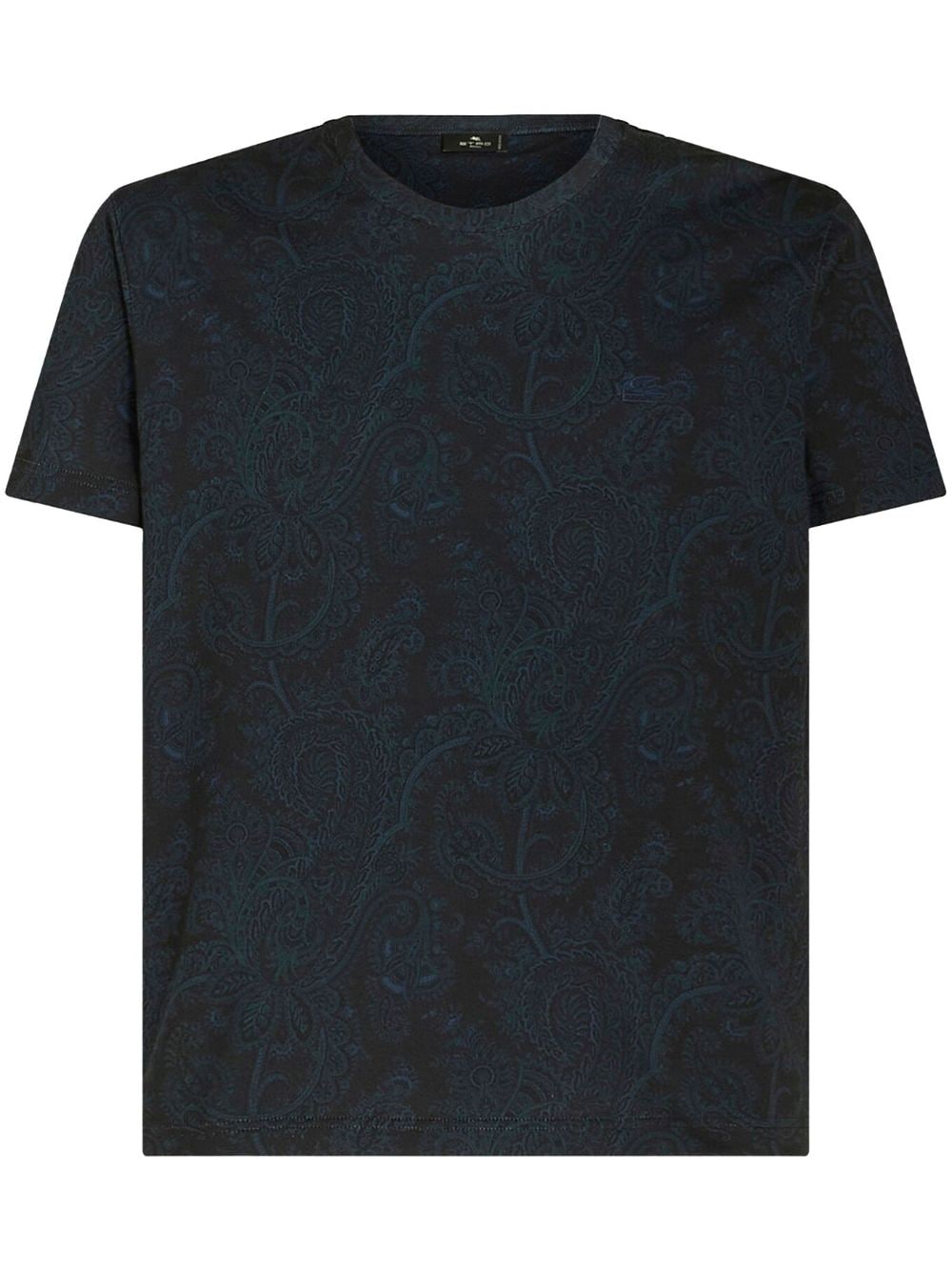 etro t-shirt en coton à imprimé cachemire - bleu