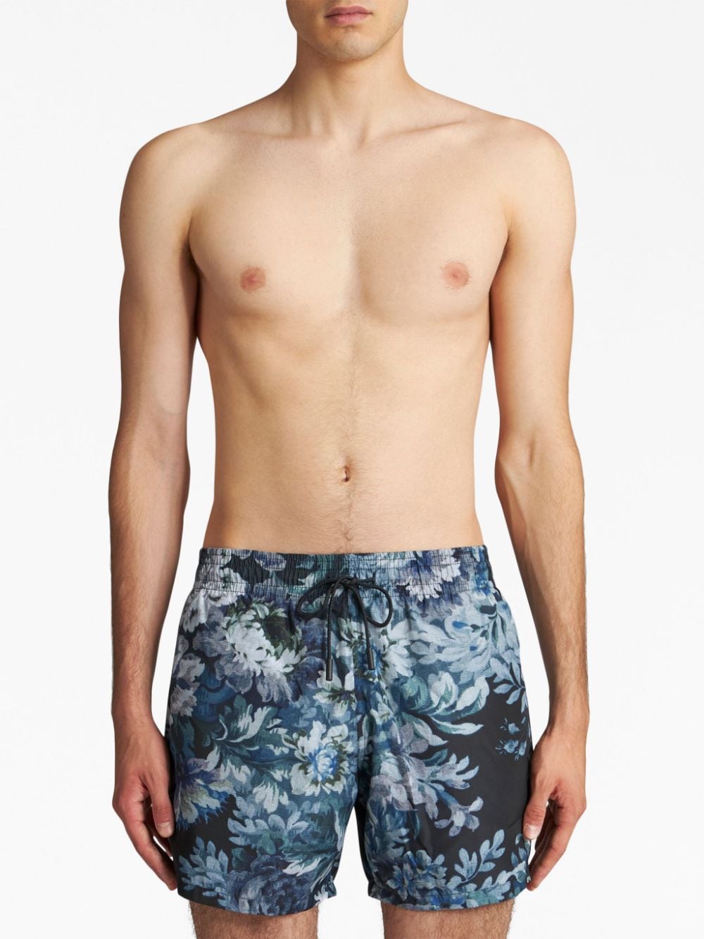 ETRO floral-print swim shorts - Blauw