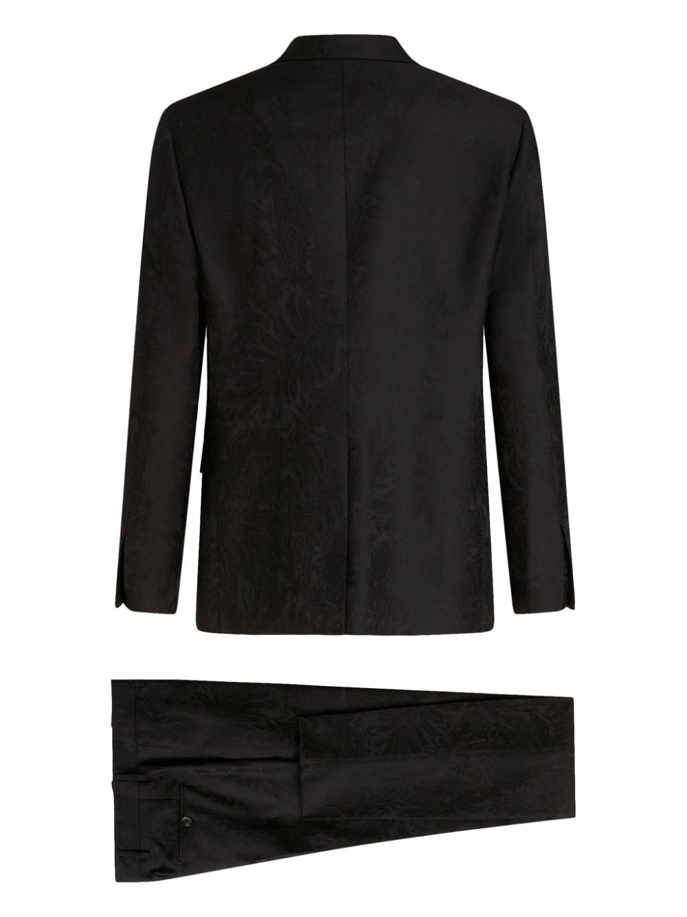 Shop Etro Jacquard Paisley-pattern Slim-cut Suit In Black
