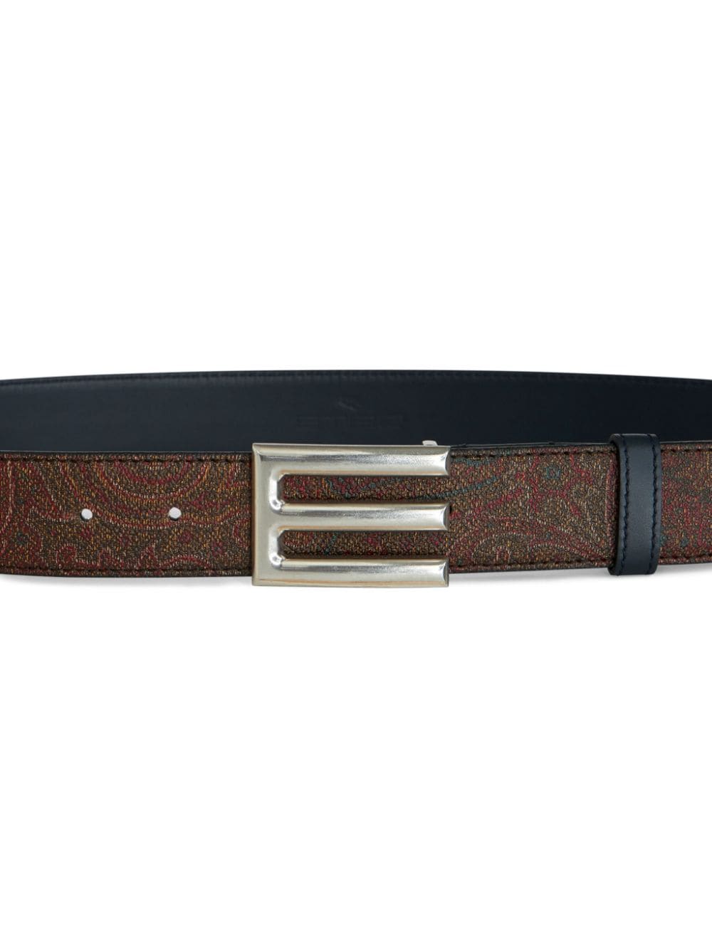 Shop Etro Logo-buckle Paisley-print Belt In Black