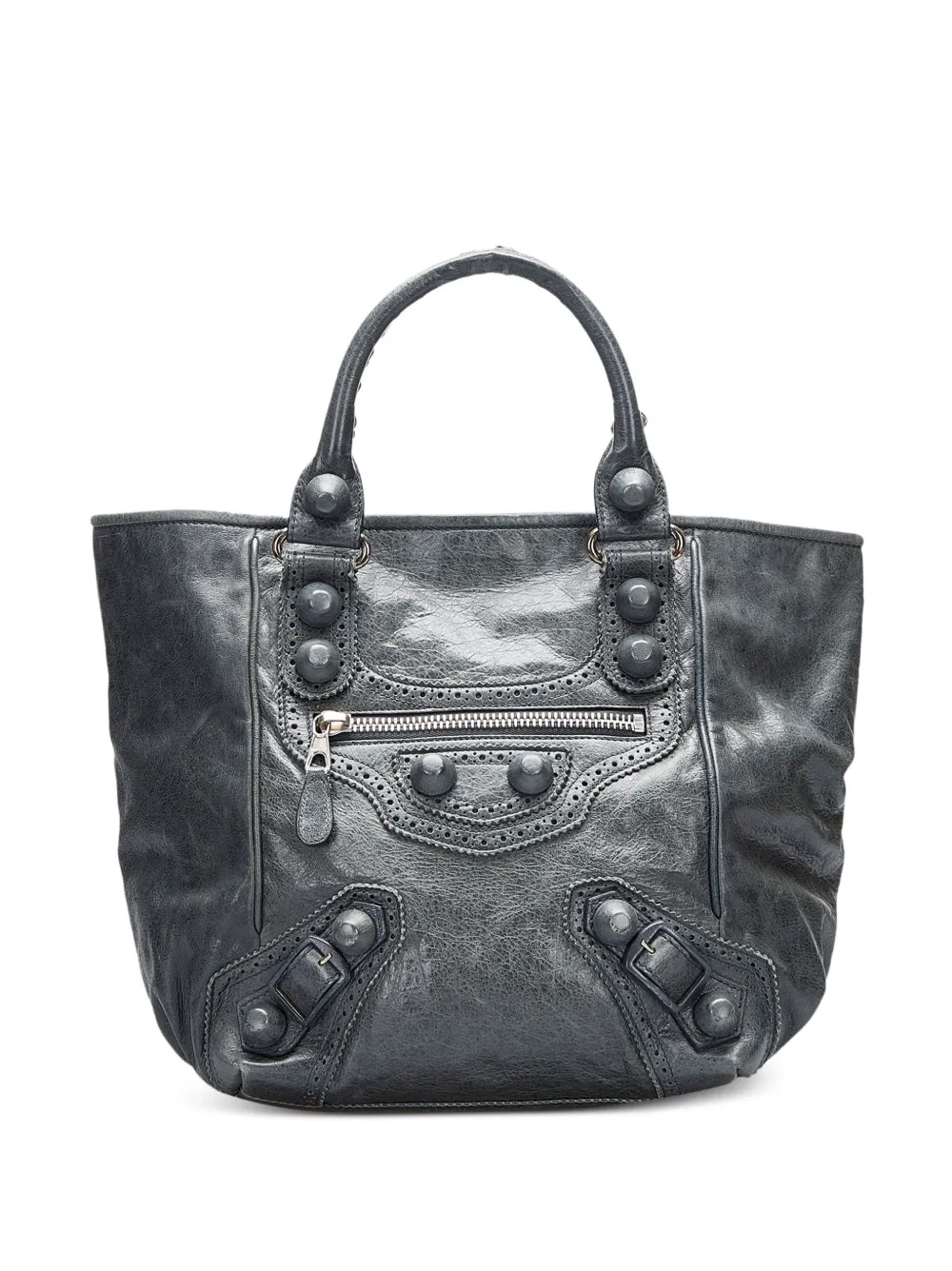 Pre-owned Balenciaga Motocross Sunday Giant Handbag In Grey