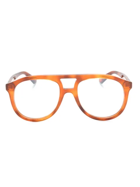 Gucci Eyewear logo-plaque pilot-frame glasses