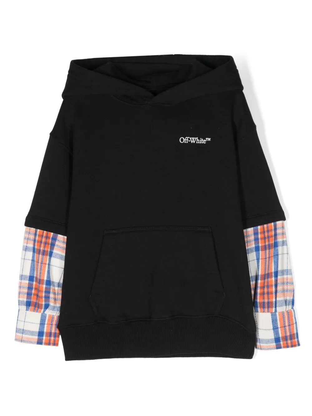 Off-white Kids' Arrows-print Cotton Hoodie In Black