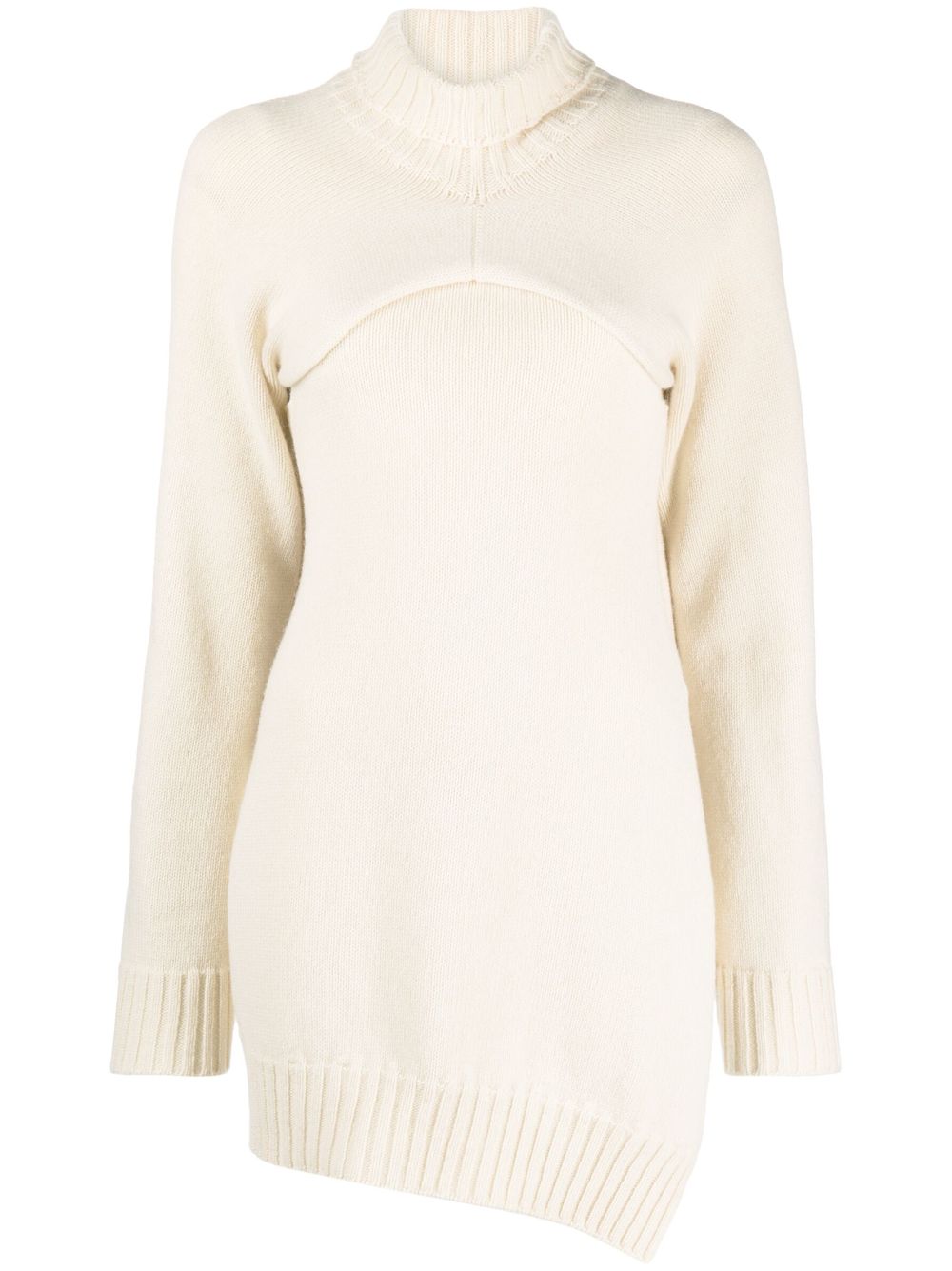 Jil Sander detachable-panel ribbed-knit jumper - Neutrals