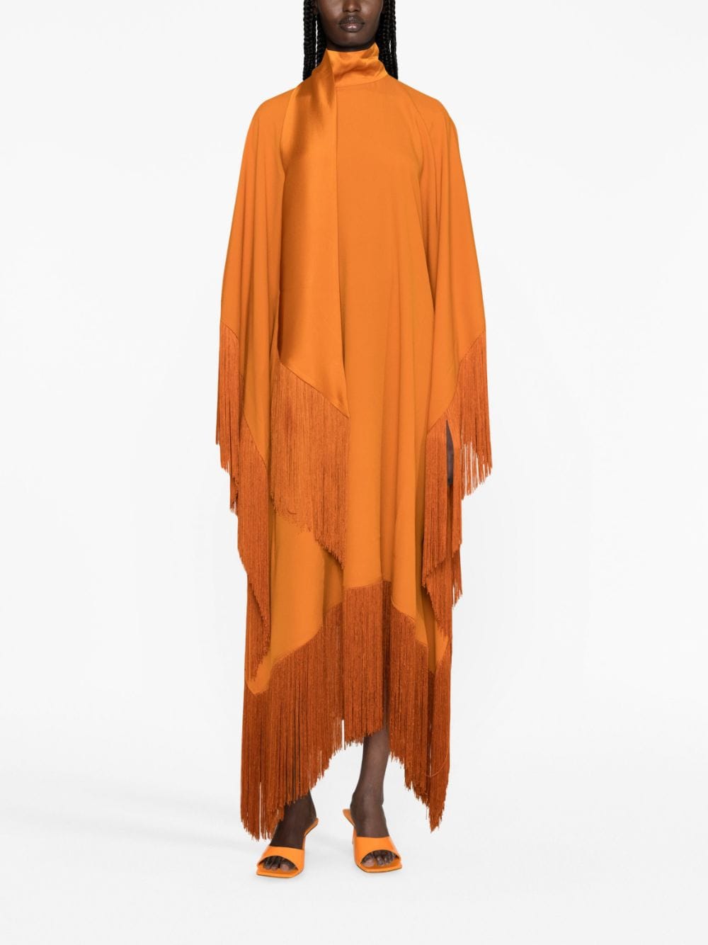 Taller Marmo Mrs Ross fringed crepe kaftan dress - Oranje