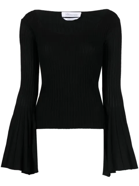 Blumarine fluted-sleeve knitted top