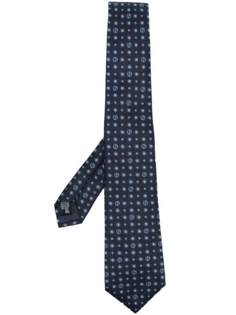 Giorgio Armani - jacquard-monogram silk tie