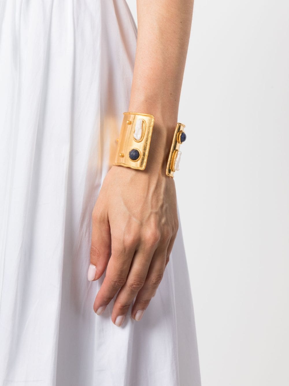 Sylvia Toledano Verso gemstone cuff bracelet - Goud