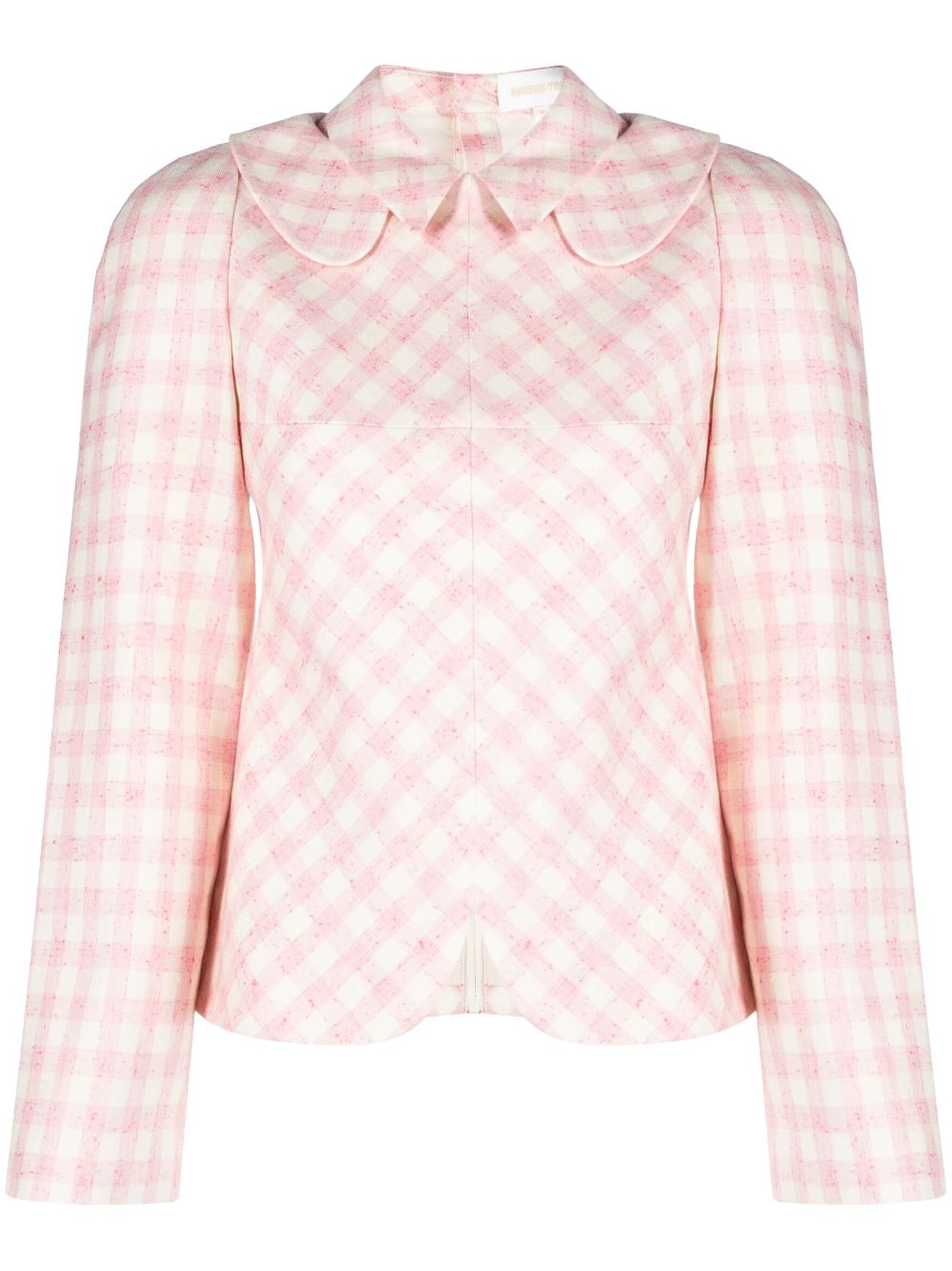 SHUSHU/TONG double-collar checkerboard-print Blouse - Farfetch