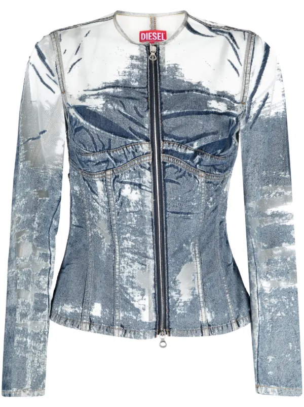【関税込み】Diesel ブルー De-Milly-Fsd1 デニムジャケット Diesel Milly デニムジャケット | ブルー | FARFETCH JP