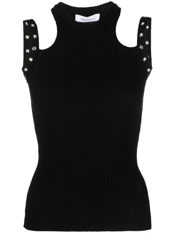 【ブルマリン】ブラックノースリーブトップス Blumarine ノースリーブ ニットトップ | ブラック | FARFETCH JP
