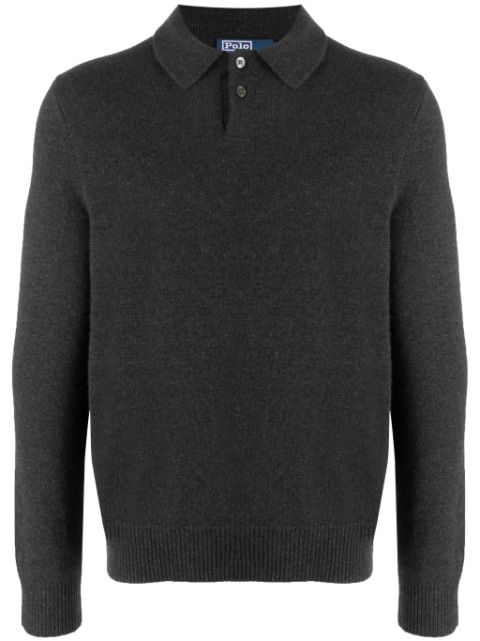 Polo Ralph Lauren melange-effect cashmere polo jumper Men