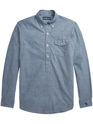 Polo Ralph Lauren half-front Button Denim Shirt - Farfetch
