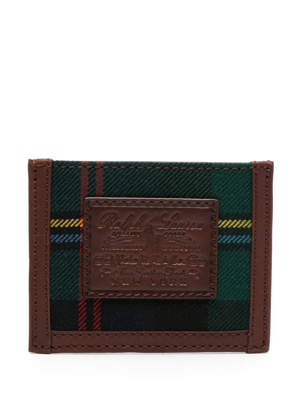 Polo Ralph Lauren logo-patch checked leather cardholder | Image 2