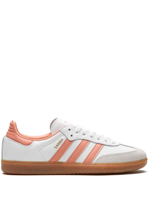 White adidas cheap with pink