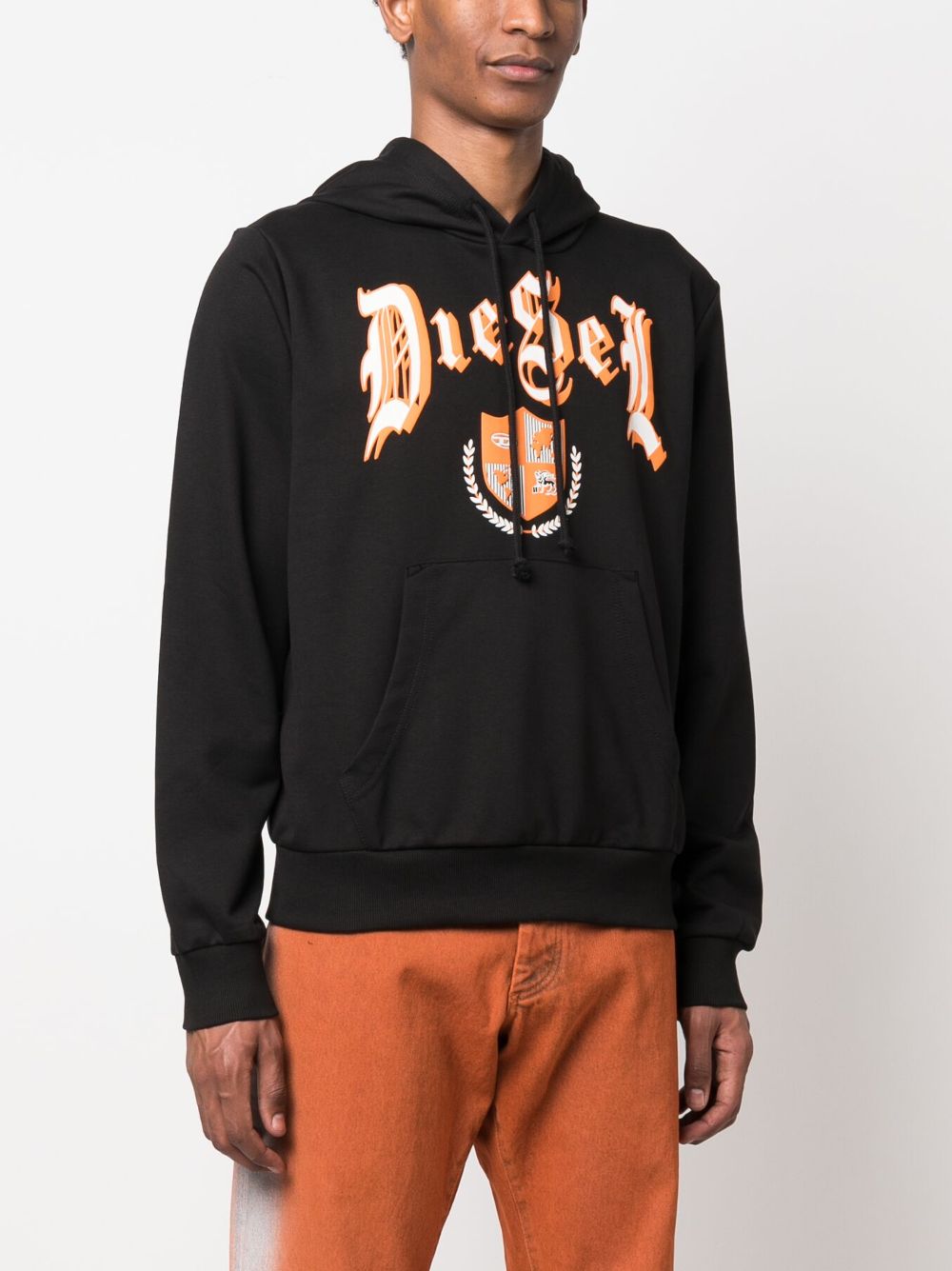 Diesel logo-print Drawstring Hoodie - Farfetch