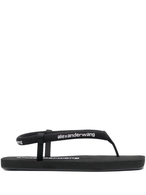 Alexander Wang logo-print thong sandals