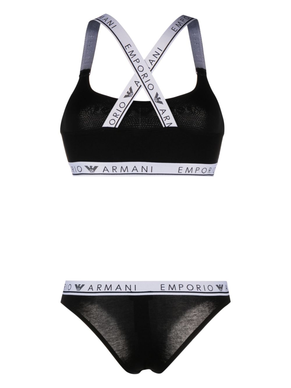 Emporio Armani logo tape-detail underwear set - Zwart