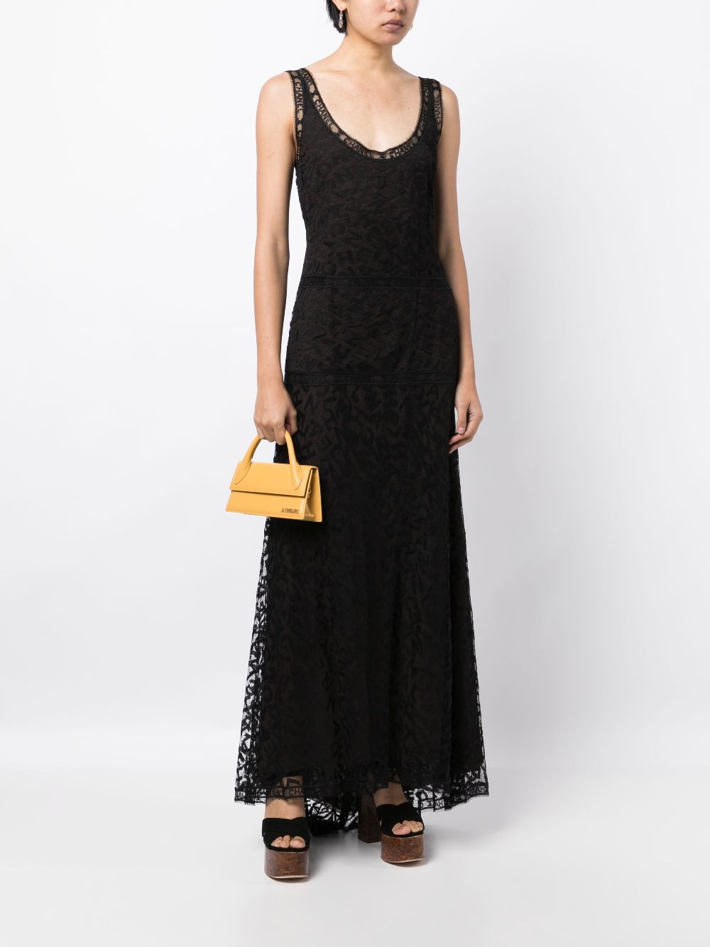 CHANEL 1998 logo-lettering lace dress Women