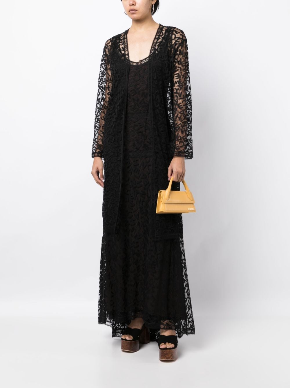 Image 2 of CHANEL Pre-Owned 1998 logo-lettering lace dress