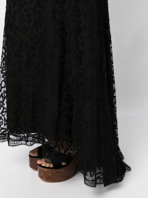 ブランド一覧 | ワールド オンラインストア CHANEL Pre-Owned 1998 logo-lettering Lace Dress | Black スカート