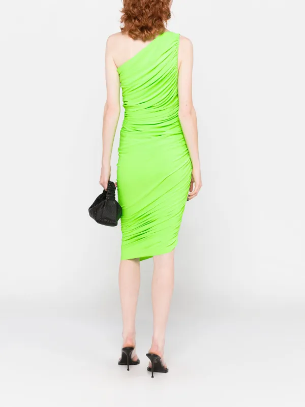 Neon green hotsell one shoulder dress