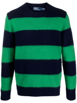 Polo Ralph Lauren Striped elbow patch Jumper Farfetch
