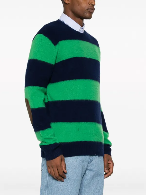 Striped sweater sales with elbow patches