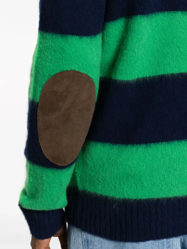 Striped sweater with elbow patches hot sale