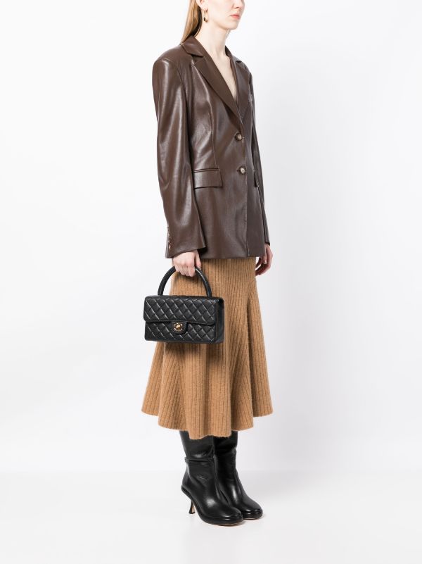 Chanel Pre-owned 1997 Medium Classic Flap Top-Handle Bag - Brown