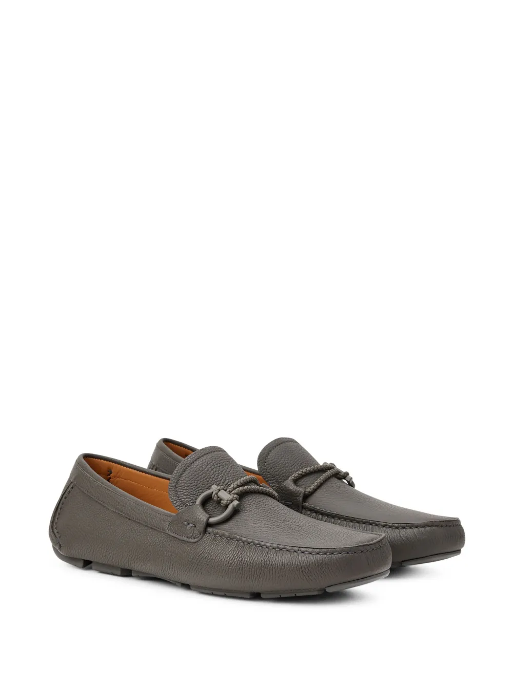 Ferragamo Gancini-embellished leather loafers - Grijs