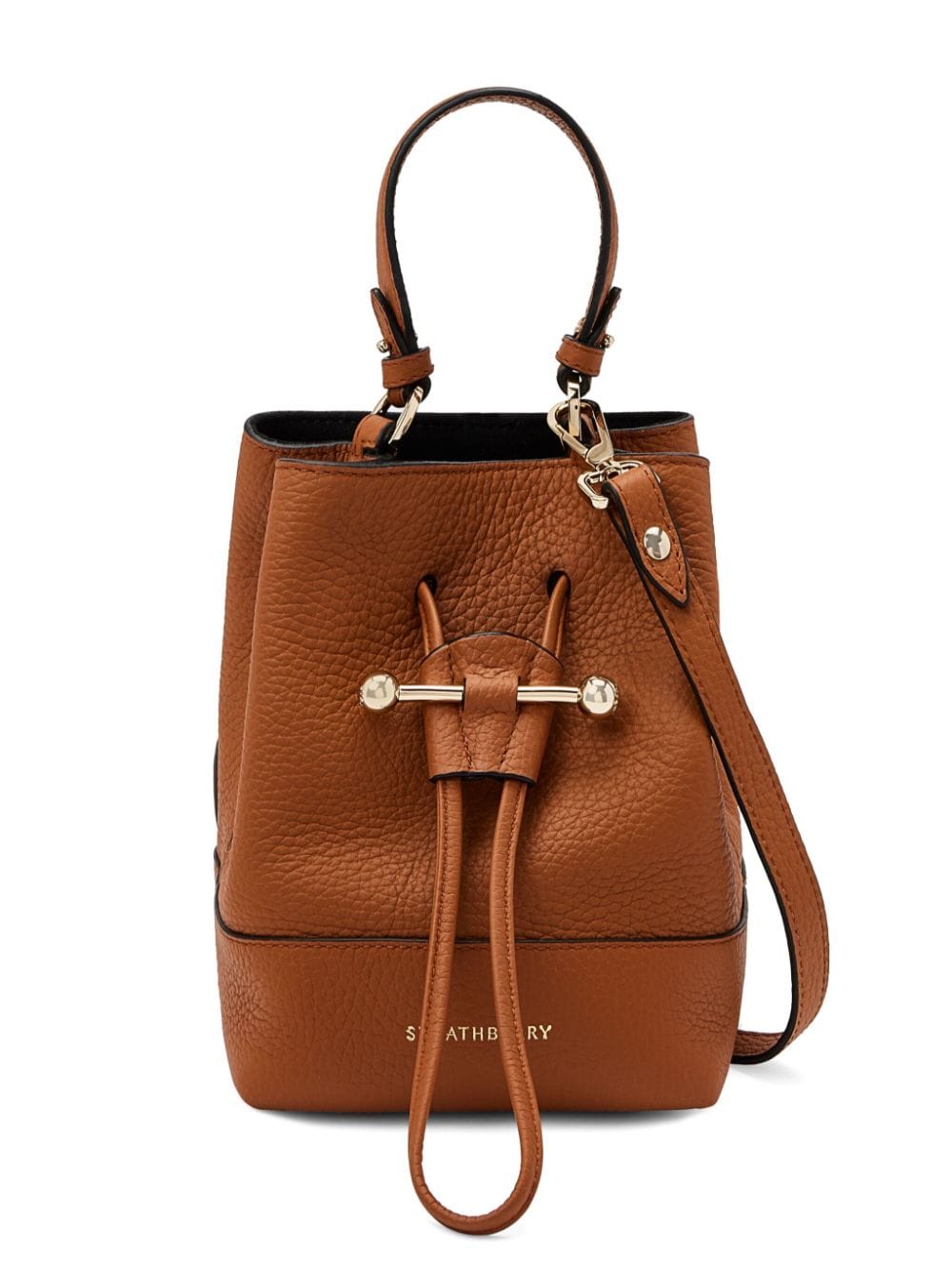 Strathberry Small Leather Lana Osette Bucket Bag In Brown