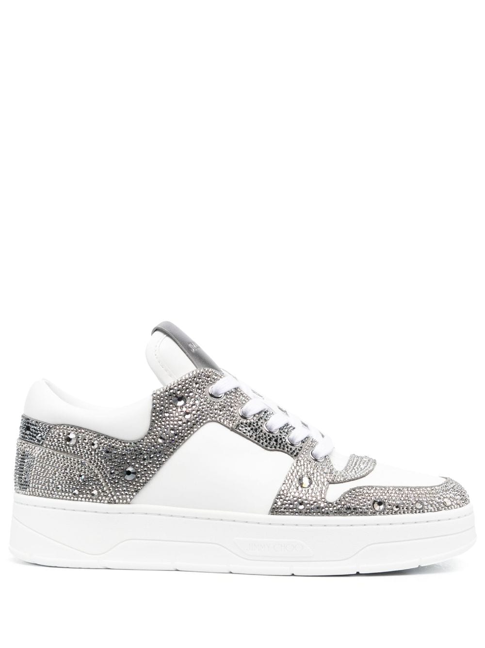 Shop Jimmy Choo Florent Leather Sneakers In White