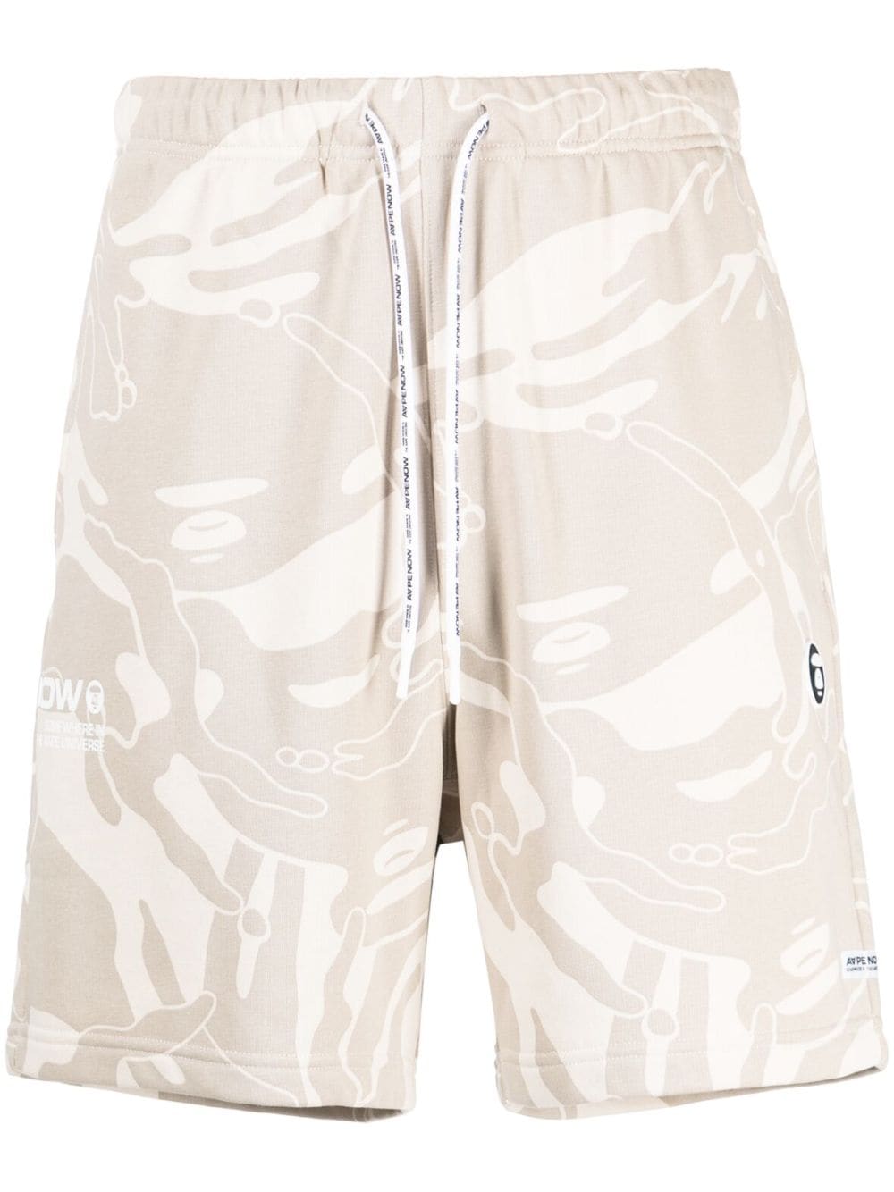 Aape By A Bathing Ape Swirl-print Drawstring Track Shorts In Neutrals
