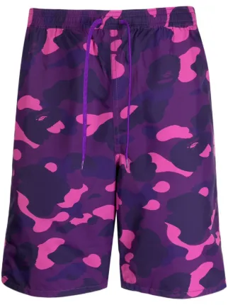 A BATHING APE® カモフラージュ ショートパンツ | パープル | FARFETCH JP
