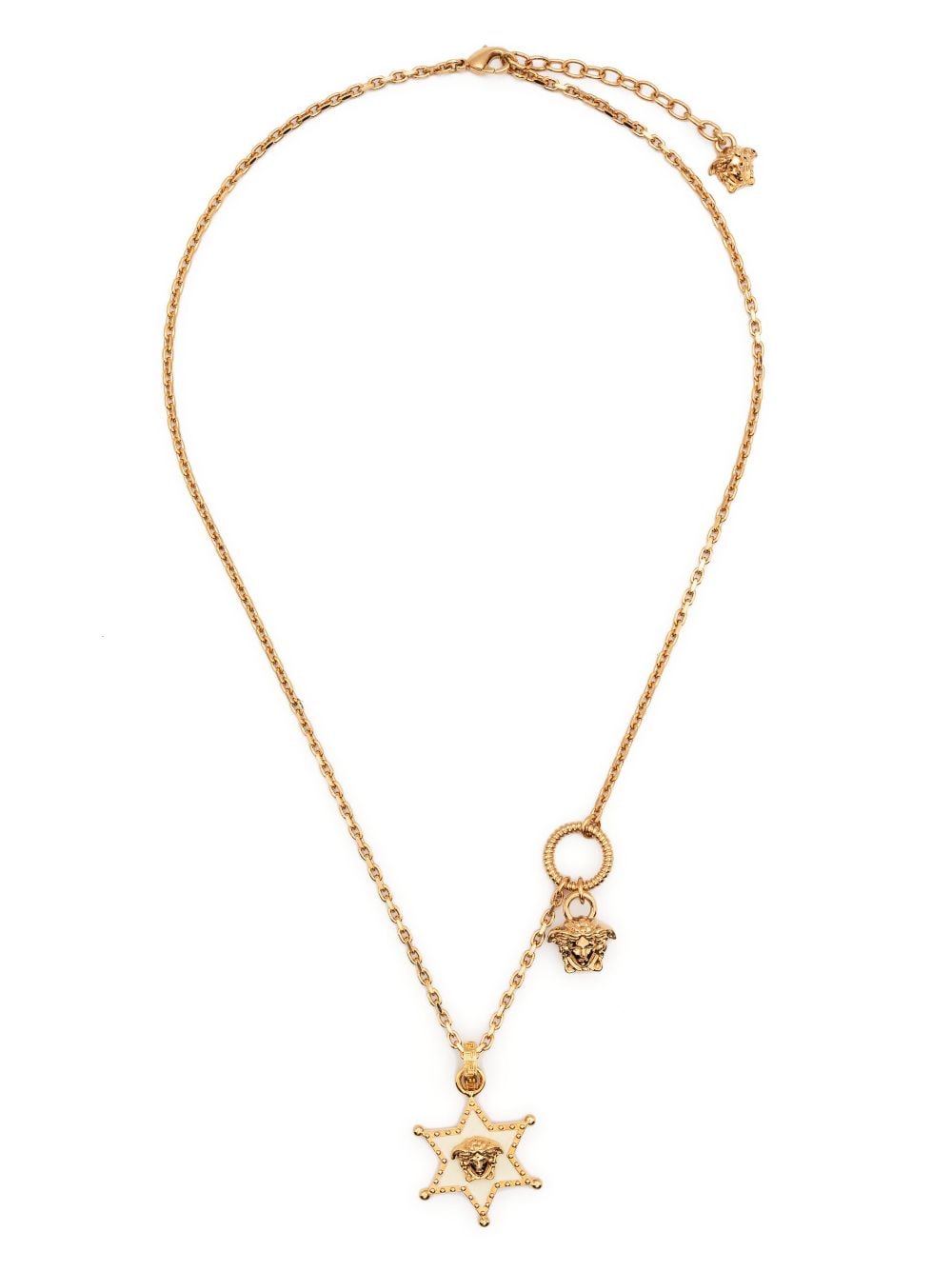 Shop Versace Western Sheriff-star Necklace In Gold