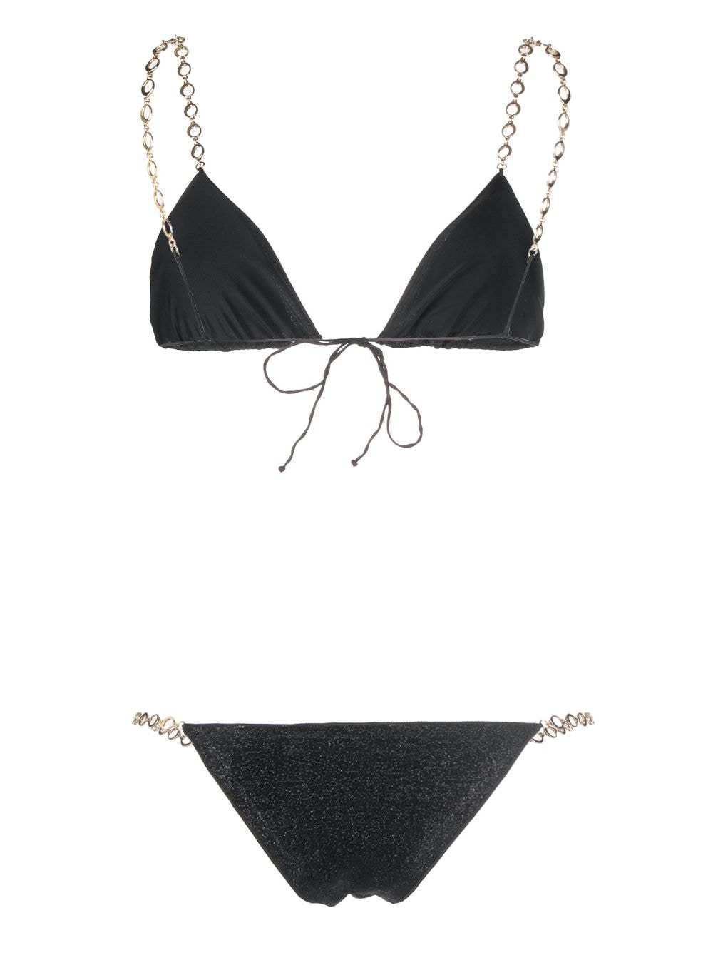 Oséree chain-link detail lurex bikini - Zwart