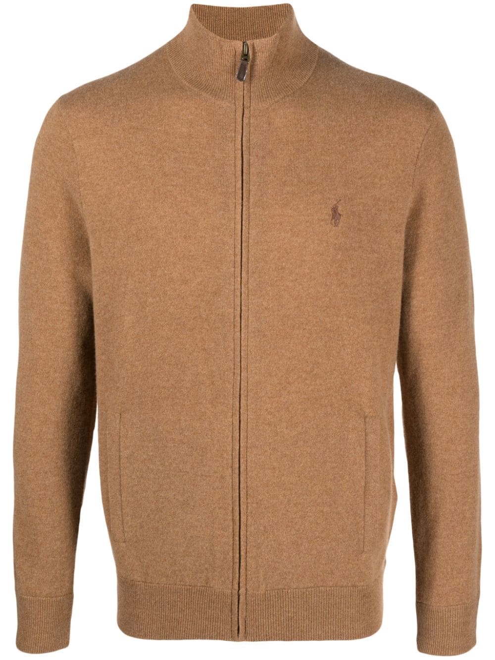 Polo Ralph Lauren Logo-embroidered Wool Bomber Jacket In Brown