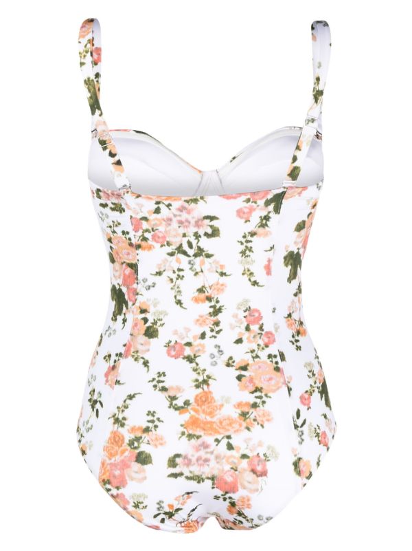 ERDEM Amilia floral print Swimsuit Farfetch