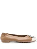 Tory Burch Claire cap-toe ballerina shoes - Brown